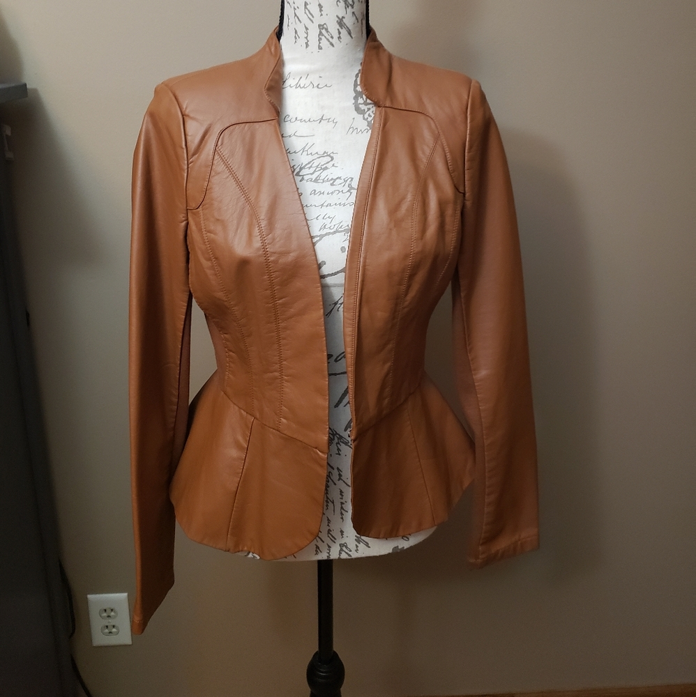 Brown faux leather jacket